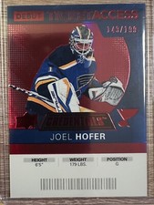 2020-21 UD CREDENTIALS JOEL HOFER DEBUT TICKET ACCESS RED #149/199 #117