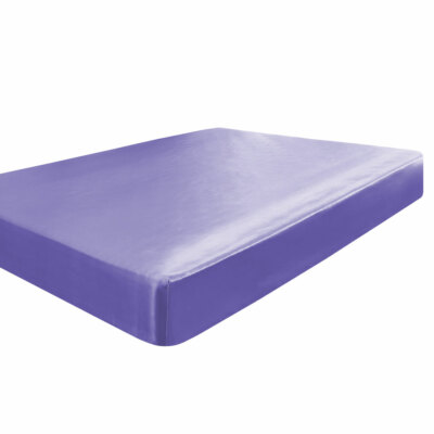 Spannbettlaken Satin Seide mit tiefer Tasche Ultra Luxus Glatt Voll Lila