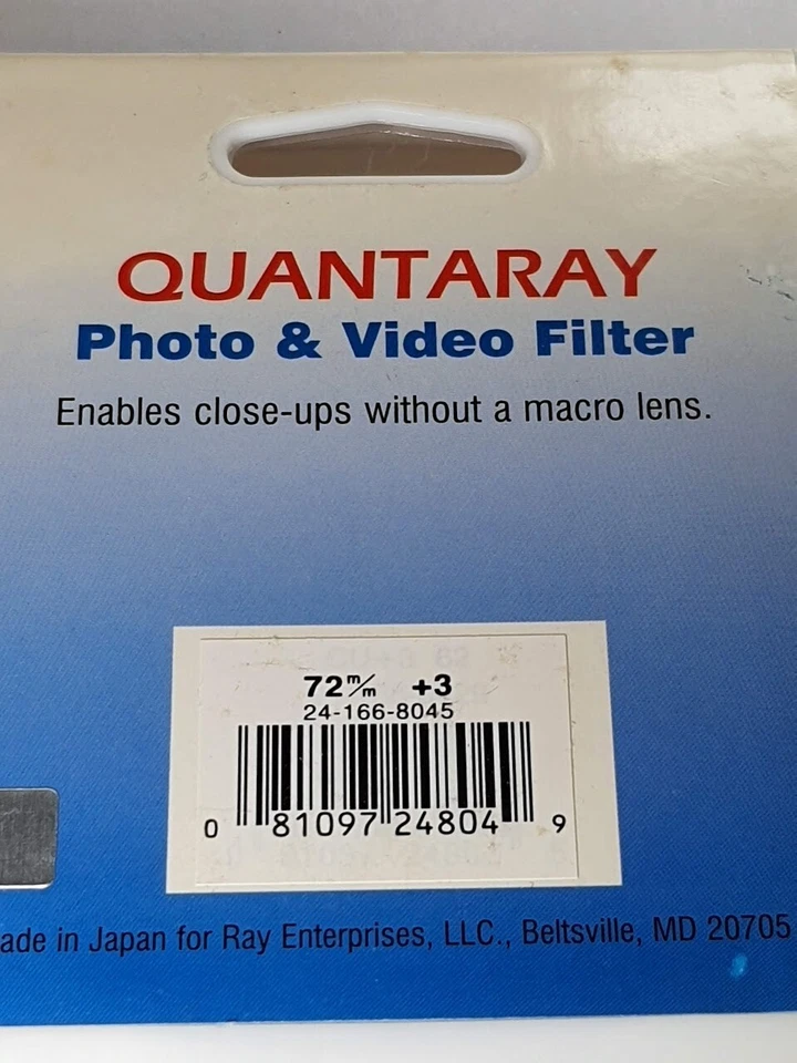 72mm Close Up +3 Macro Glass Lens filter Japan Coated 72 mm E72 Quantaray - Image 4 of 4