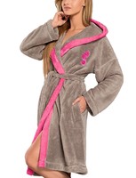 L&l Ladies Hooded Bathrobe Ginger Opal/pink, Xl L&l Ladies Hooded Bathrobe Ginger Opal/pink, Xl