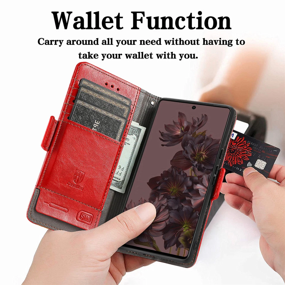 Leather Magnetic Wallet Phone Case For ZTE A72S Blade V70 Vita Libero 5G II IV - Image 3 of 4