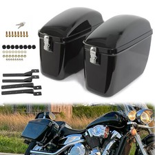 60L Black Motorcycle Hard Saddle Bag Saddleba...