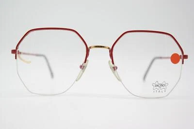 Lunettes Vintage LUXOTTICA 2055 Rouge Or Monture Demi-Rim - Photo 1/4