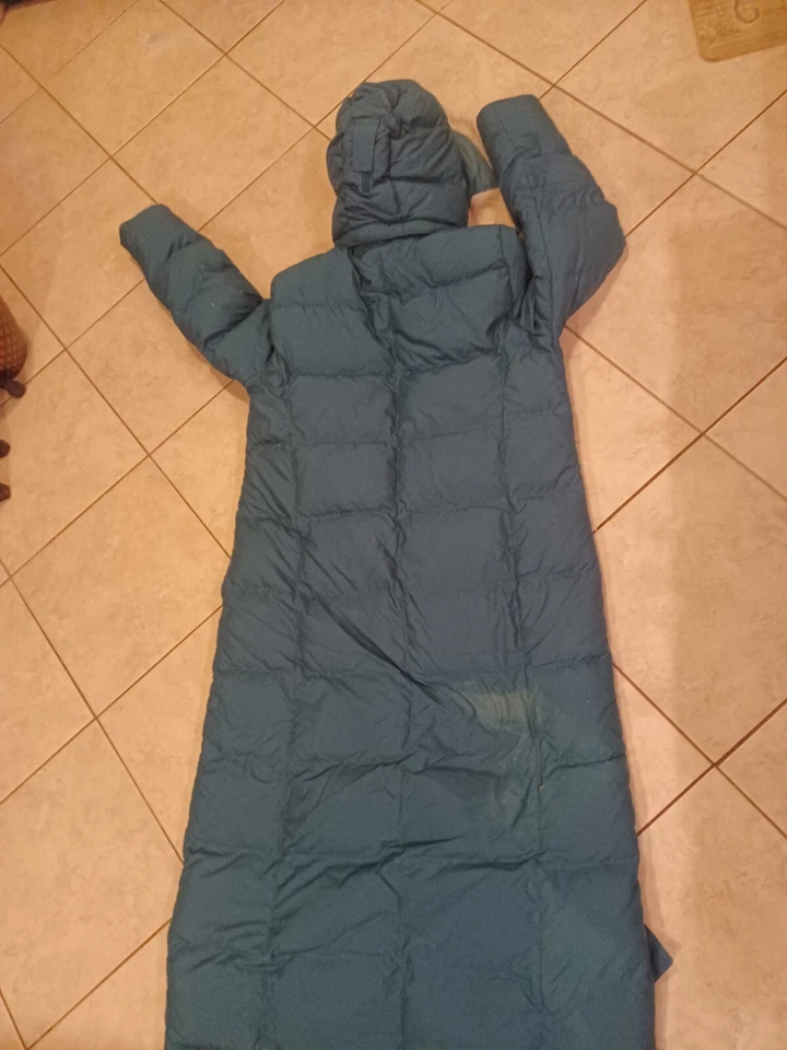 Abrigo largo de plumón de ganso mediano LL Bean para mujer chaqueta de trinchera de piel Rn 227262 Foto 2 de 4