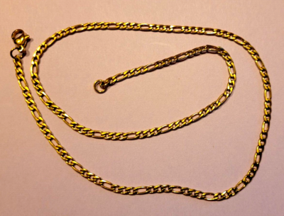 Collier Chaîne Plate Plaqué Or 46 Cm - Élégant Et Classique - Vintage - Occasion Parfaite