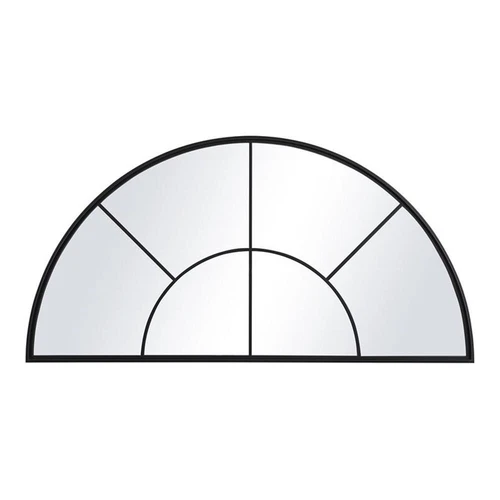 Uttermost Rousseau Contemporary Iron Metal and MDF Window Arch Mirror in Black - Picture 1 of 8