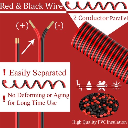 150FT 14 Gauge Wire, 2 Conductor Red & Black Electrical Cable, 14 AWG Ultra F... - Picture 4 of 7