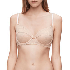 Calvin Klein Women's Seductive Comfort Unlined Lace Bra Bare 36DD NWT