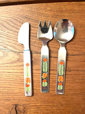 Alt PRINZ Solingen KINDERBESTECK 3tlg Messer Gabel Löffel Elefant