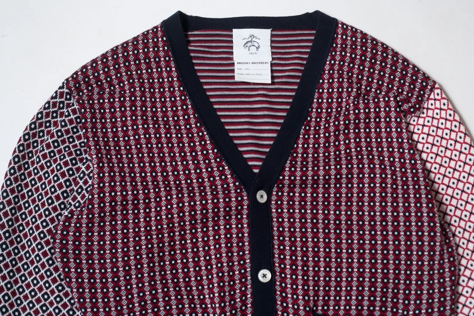 BROOKS BROTHERS Mens Multicolor Thom Browne Cardigan Size BB3 / EU L - Image 3 of 4