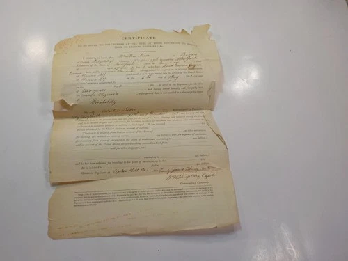 Civil War Document 1862 German Soldier Upton Hill Virginia 23rd New York Elmira