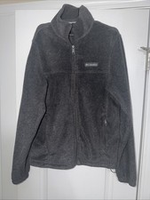 Columbia Full Zip Fleece Jacket Grey Gray Outdoor Hiking Warm Winter Layer Small