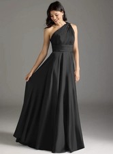 NWT Azazie “Charlize” Black Dress A0 Chiffon