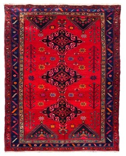 Genuine Hand Knotted Vintage Tribal Baghtiyaar Wool Area Rug 8 x 5 Ft