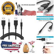 2-Pack 3.3-Feet USB 2.0 Type A Male to 3.5mm AUX Male Charging Cable Charge C...