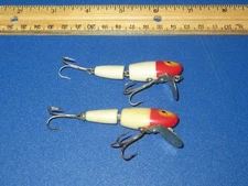 Lot of 2 Eagle Claw Wright McGill Miracle Minnow Lure Red Head