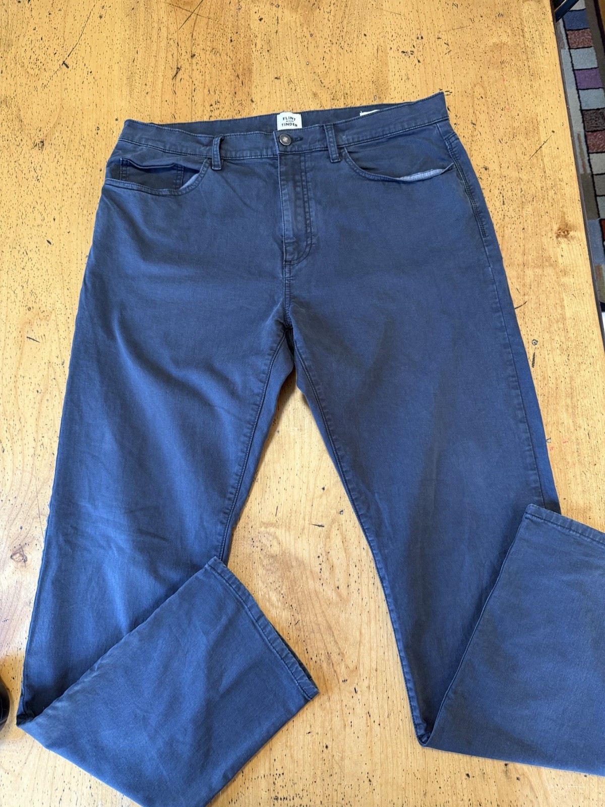 Flint and Tinder Pants Mens 36x34 Straight Fit Gray 5 Pocket Chino Twill Casual