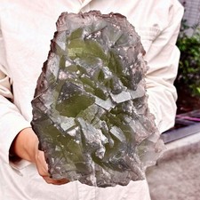13.49LB Natural green cubic fluorite - quartz crystal mineral specimen