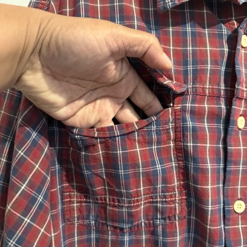 Camicia vintage Tommy Jeans flanella a quadri manica lunga rossa a quadri uomo XLarge - Foto 4 di 7