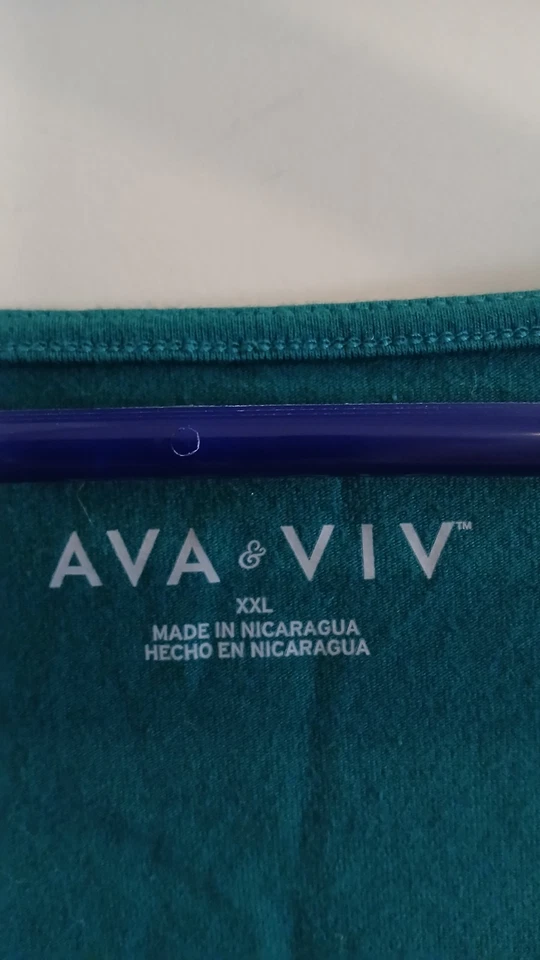 Ava And Viv XXL Women's Blouse Blue/Green  - Image 2 of 4