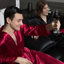 Plus Size Men Kimono Bathrobe Gown Sleepwear Embroidery Groom Groomsman Wedding