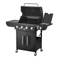 Propane Gas Grill Outdoor BBQ Grill 4+1 Burners w/ Side Burner Carbon Steel