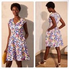 Boden Jade Floral Fit & Flare Dress Size 6 Garden Tea Party Whimsical Romantic