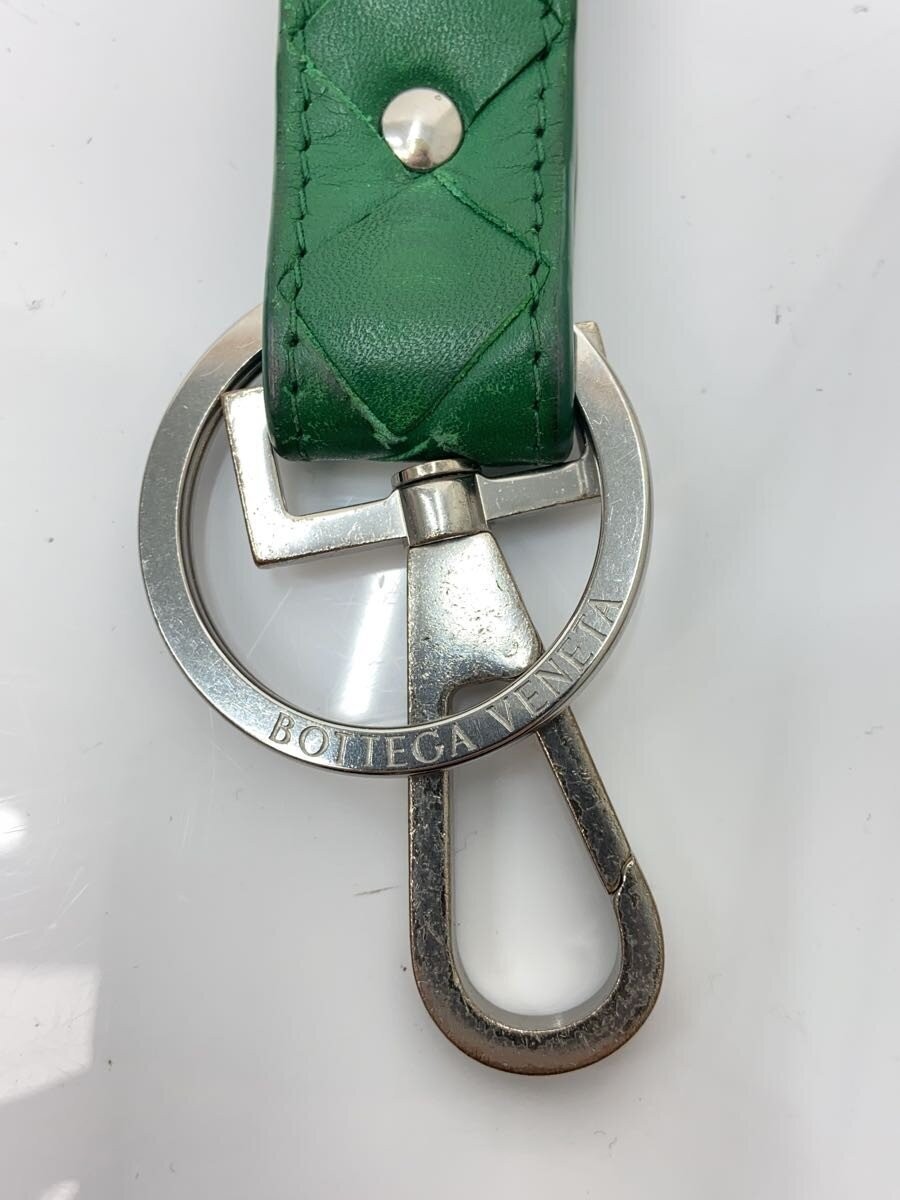 BOTTEGA VENETA Men's Intrecciato Leather Keychain in Green thumbnail 3