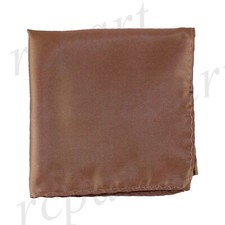 New Men's poly Pocket Square Hankie Handkerchief brown solid formal wedding