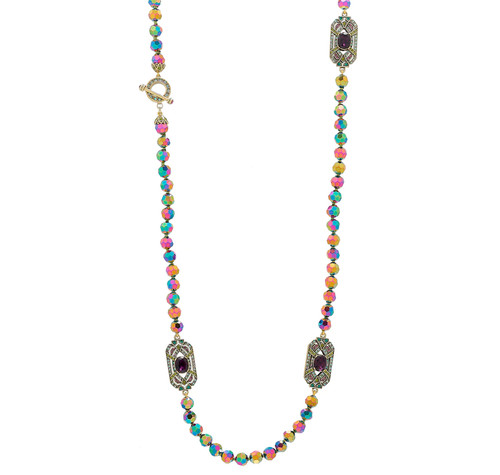 HEIDI DAUS "Everlasting Elegance" Beaded Crystal Station Toggle Necklace - NWT