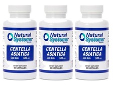GOTU KOLA CENTELLA ASIATICA 500 MG 3 X 60  180 CAPSULES NATURAL SYSTEMS