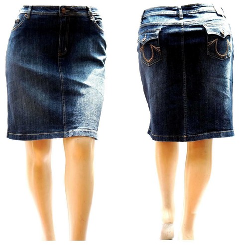 jack David Women's Plus Size Stretch Distressed & CasuaL denim jeans Skirt - Picture 16 of 46