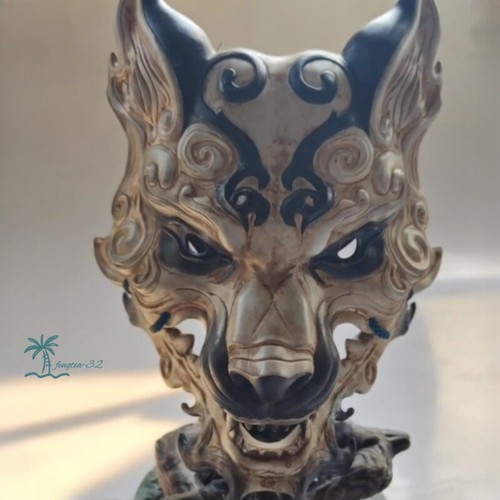 Black Myth: Wukong White Face Mask Ornament The Monkey King Mask Wearable Cool - Picture 2 of 10
