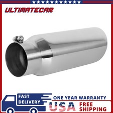 Diesel Exhaust Tip 3 Inlet 4 Outlet 12 Inch Long Stainless Steel Bolt On