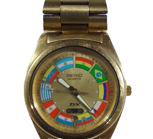 Vintage SEIKO quartz DX Golden Soccer America 90 years Check Stock