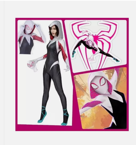 Spider-Gwen Stacy Mono Mujer Araña Zentai Apretado Disfraz Cosplay 155-165 cm - Imagen 4 de 8