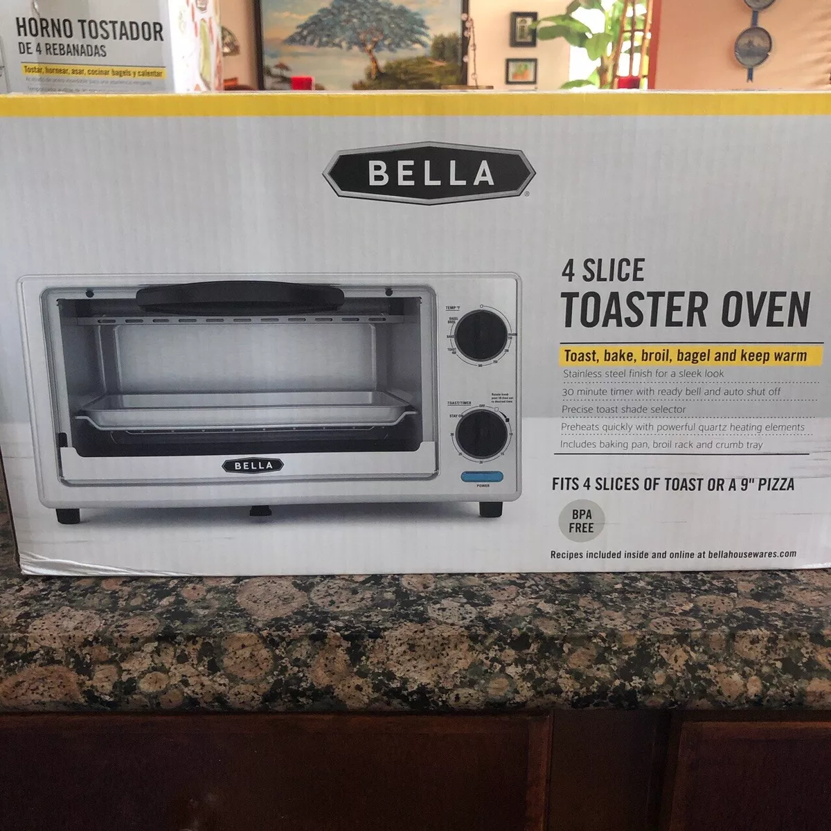 Bella Stainless Steel Toaster Oven, 4-Slice