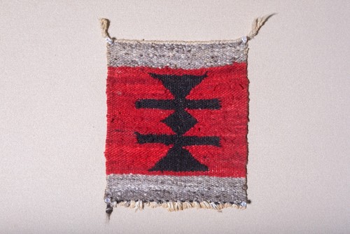 SWEET MINIATURE ANTIQUE NAVAJO TEXTILE RUG BLANKET MAT NO RESERVE !!! - Picture 3 of 11
