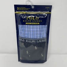 Polo Ralph Lauren Boys XS 4-5 Woven Cotton Boxers Underwear 2 Pair