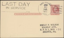 U.S., 1955. Nevada Postal History Last Day Card, Red House