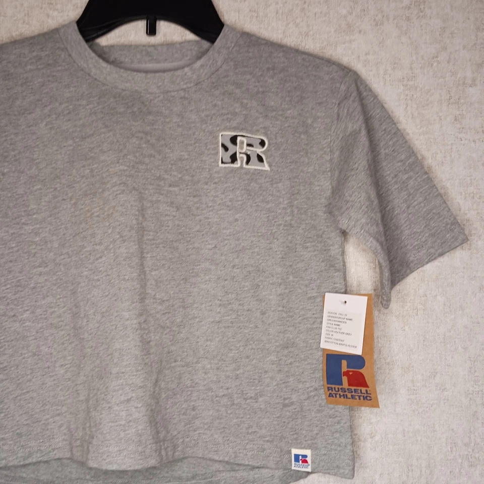 Camiseta Russell Athletic Niñas Gris Jaspeado Fan Club Camiseta Talla M Manga Corta Nueva Foto 4 de 4