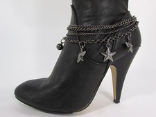 New Women Bracelet Boots Chain Fashion Strap Silver Metal Shoe Texas Stars Charm