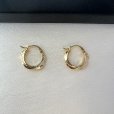 Small Twisted Gold Hoop Earrings for Women