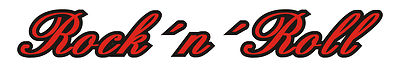 Aufkleber ''Rock' n' Roll'' Tuning Sticker, Ami-Car, Oldtimer, kfz 162_schwarz/rot
