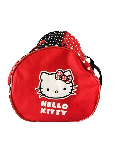 hello kitty black red logo large duffel 