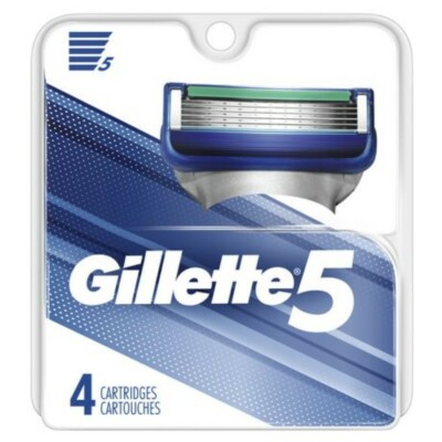 GILLETTE 5 MENS RAZOR BLADE REFILL CARTRIDGES (CHOOSE COUNT) 4 CARTRIDGES