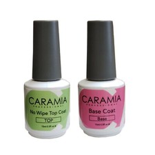Caramia Soak Off Gel Duo - Base And Top No Wipe 15ml 0.5oz Great Deal 2021
