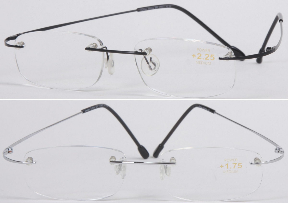Eyeglasses Reading Rimless Reading Glasses With Spring Hinges – Lightweight Aluminum Arms, Multiple Strengths Diamond Cut Reading Glasses - Foto 5