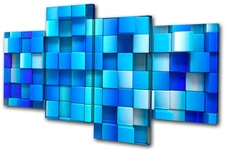 Abstract Squares Design MULTI CANVAS WALL ART Picture Print VA