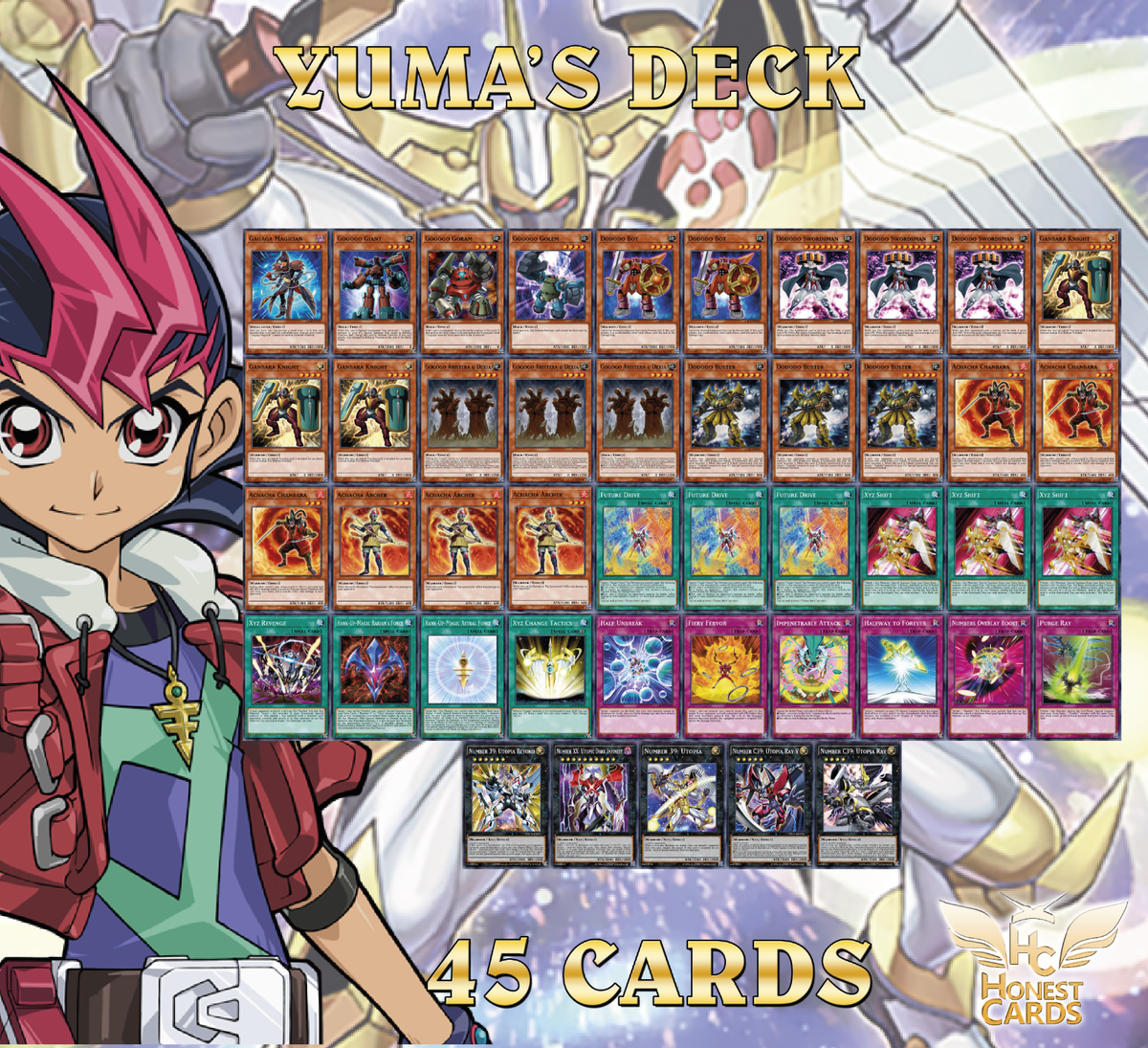 ZeXal Complete Yuma Tsukumo Deck Gagaga Magician + Utopia Beyond